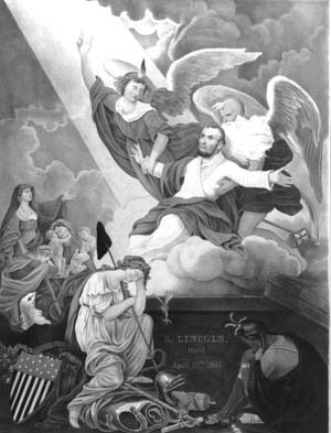 Martyred Abraham Lincoln Carried to Heaven by Angels