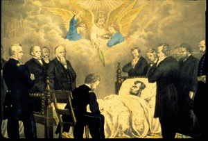 Angels watch over Lincoln's Deathbed